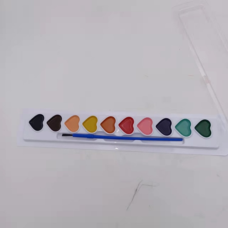 10 Colors Watercolor Paint Set na may Paint Brushes para sa mga Bata at Matanda