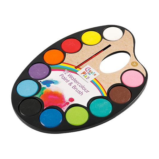 12-Color Oval Pan Solid Watercolor Paint Set para sa mga Mag-aaral