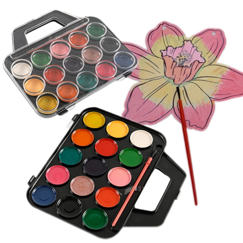 15-Color Semi-dry na Watercolor Set para sa mga Art Student