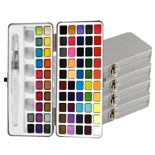 72 Colors Solid Watercolor Set na May Metal Box